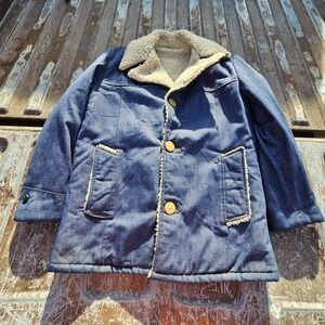Vintage Raritan Sportswear Denim Trucker Coat Jacket Sherpa Lined No Tags Lg